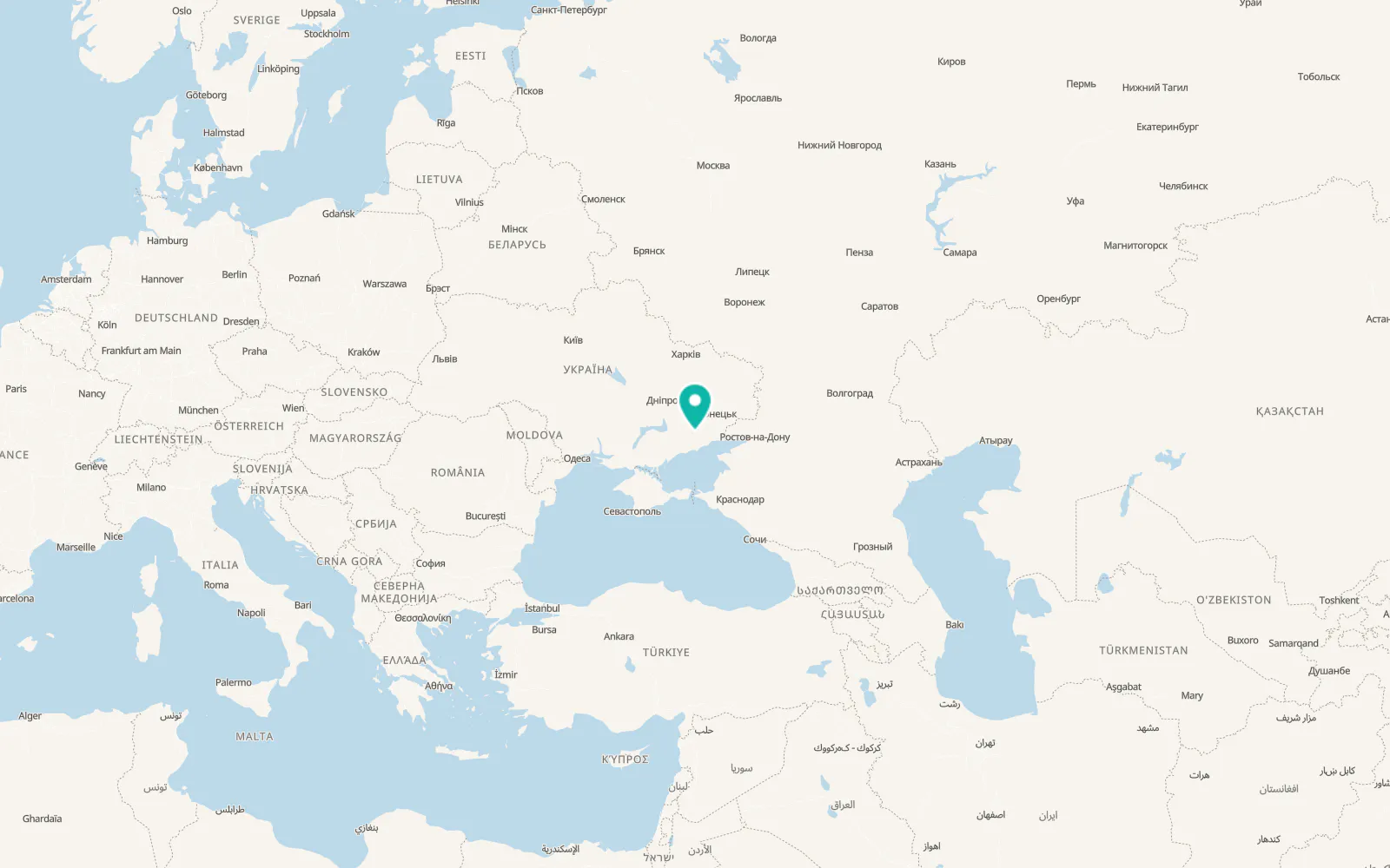 Map of Komysh-Zorya