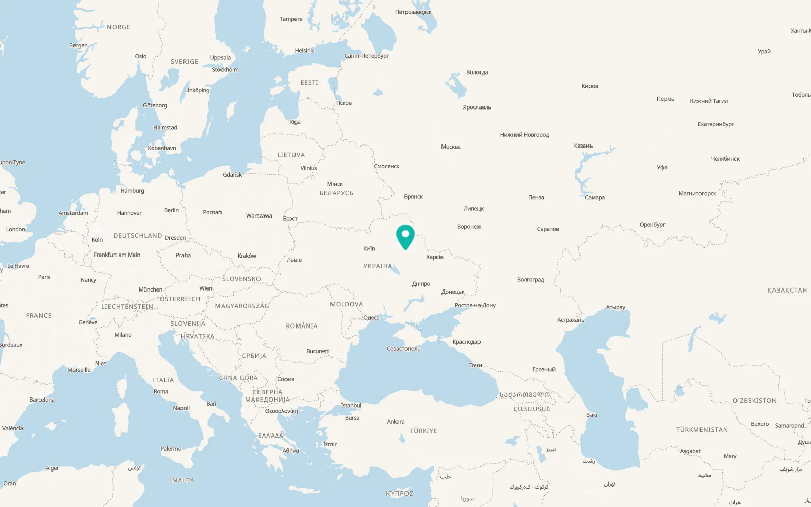 Map of Komyshnya