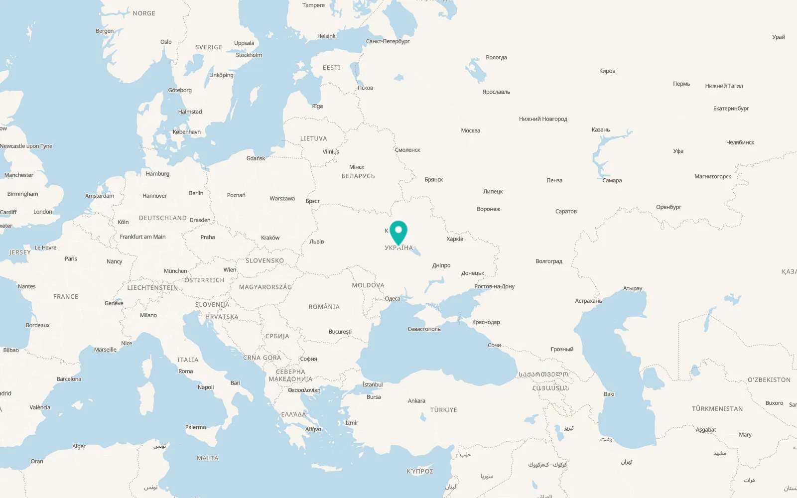 Map of Korsun-Shevchenkivskyy