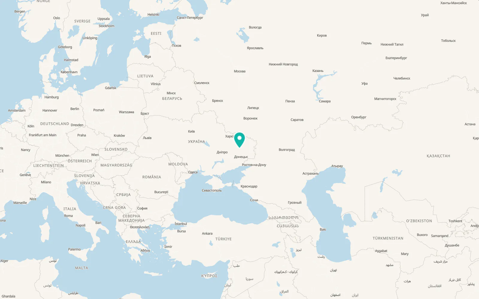 Map of Kramatorsk
