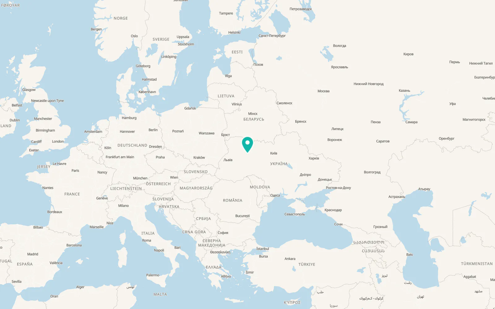 Map of Krupets