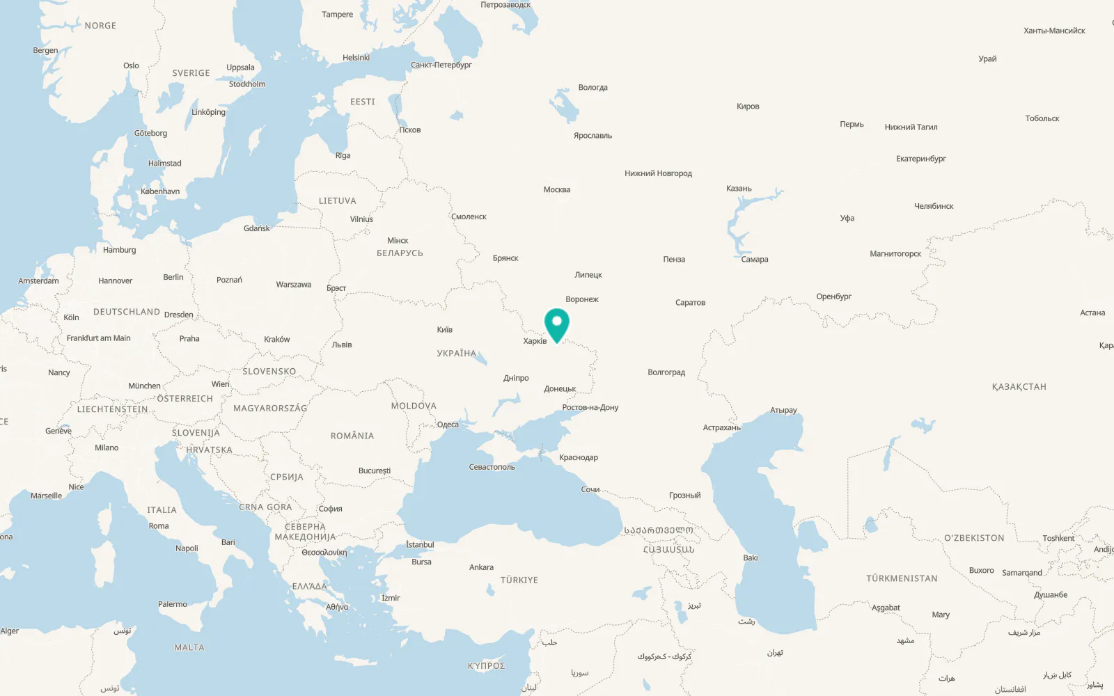 Map of Kupiansk