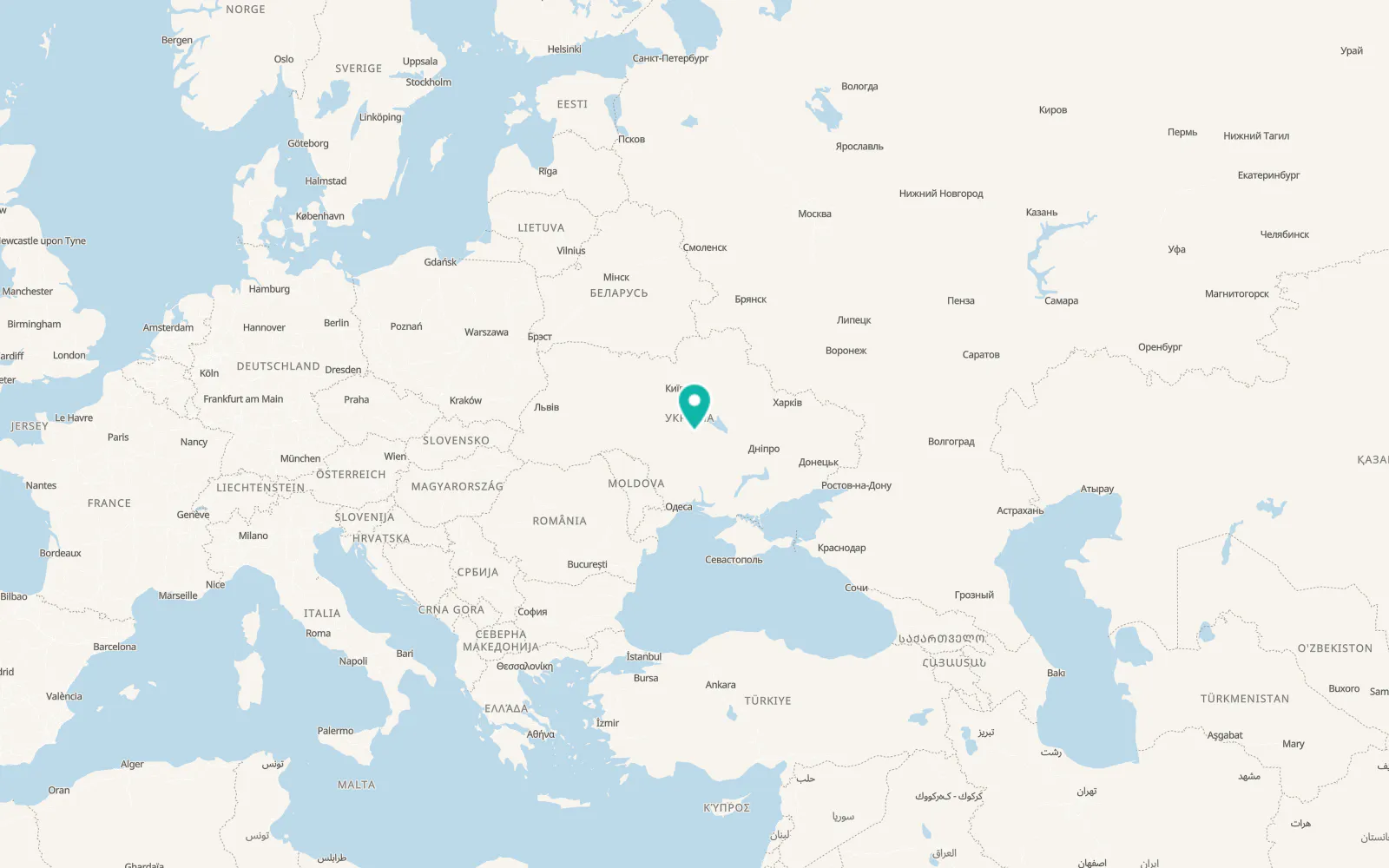 Map of Lebedyn