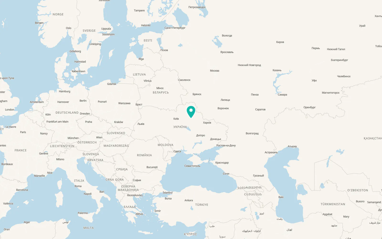 Map of Lokhvytsya