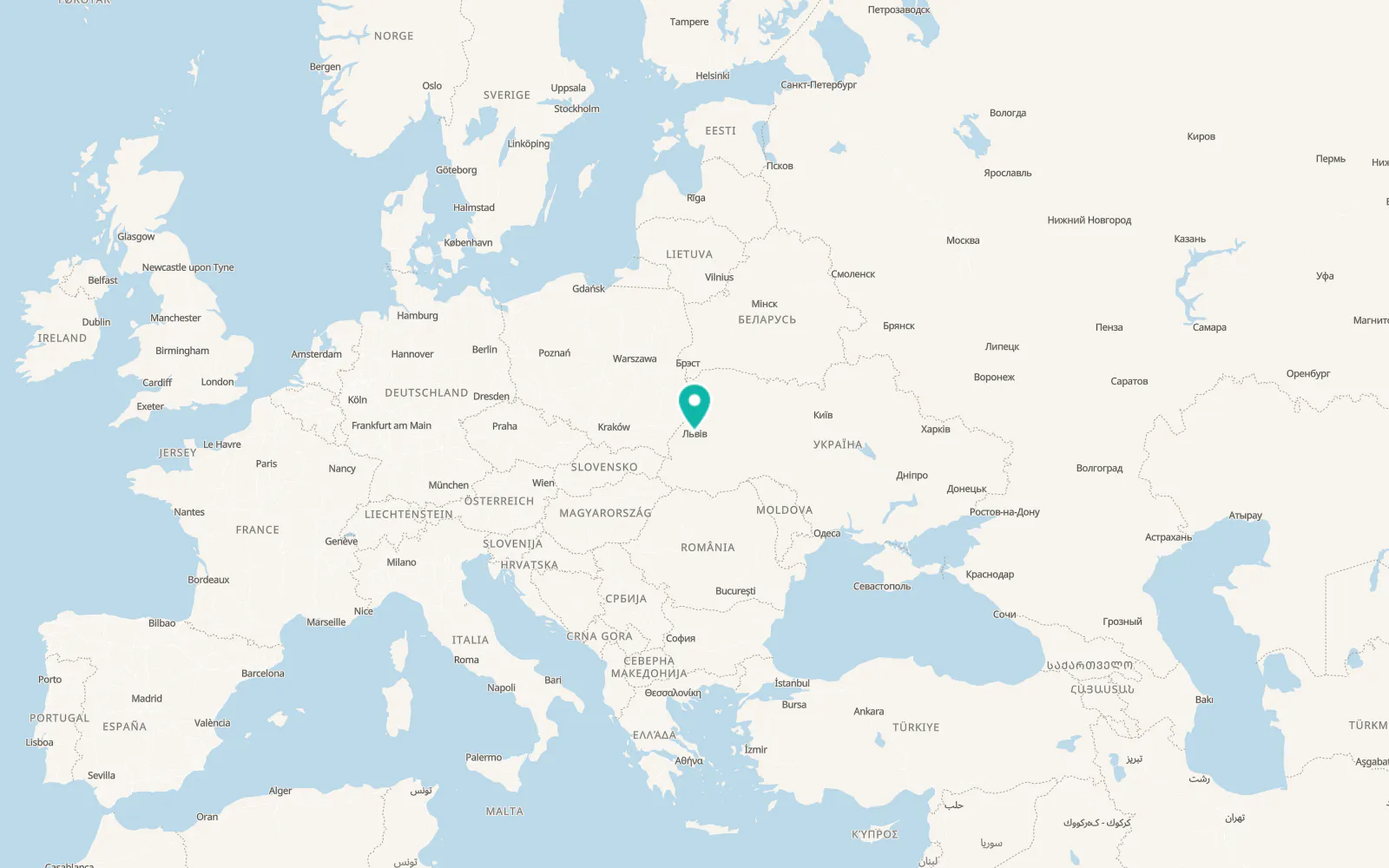 Map of Lviv