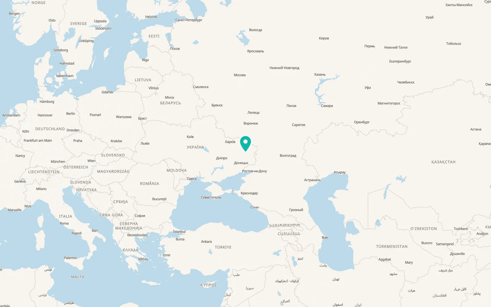 Map of Lysychansk