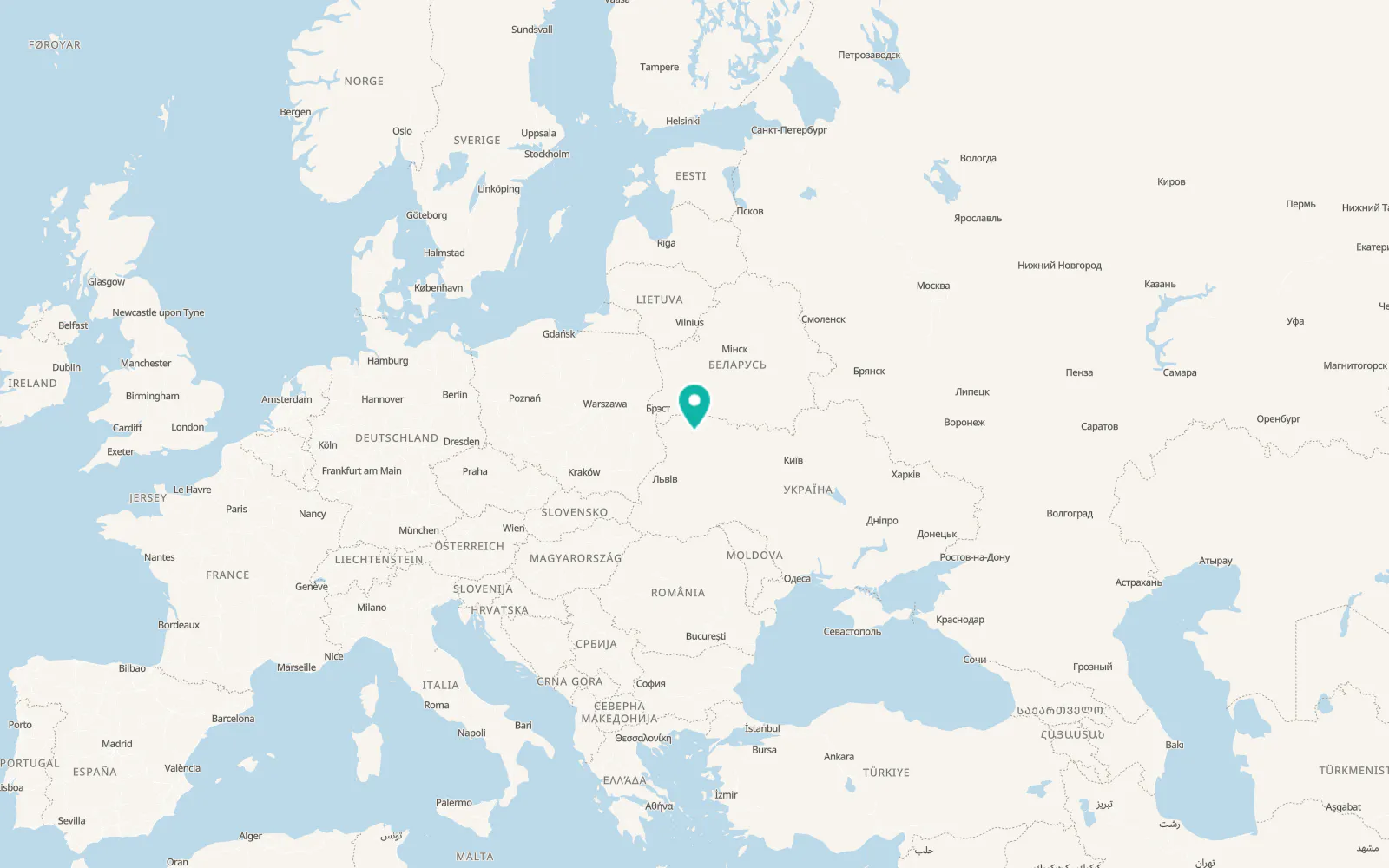 Map of Manevychi