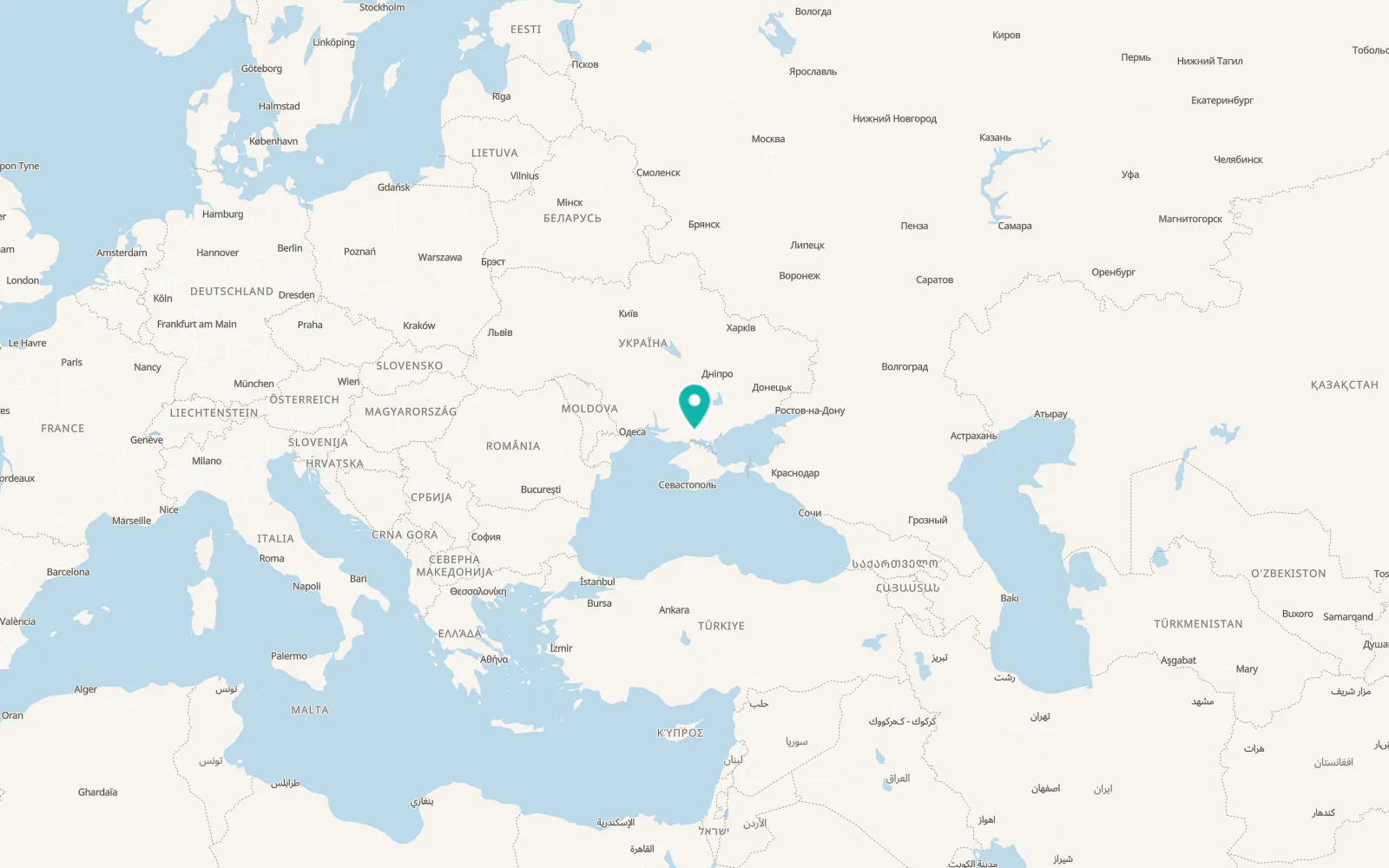 Map of Molochne