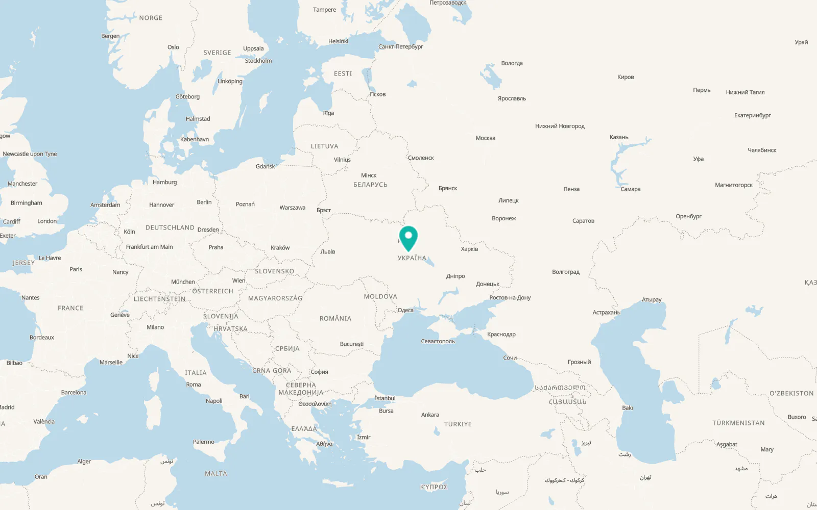 Map of Myronivka