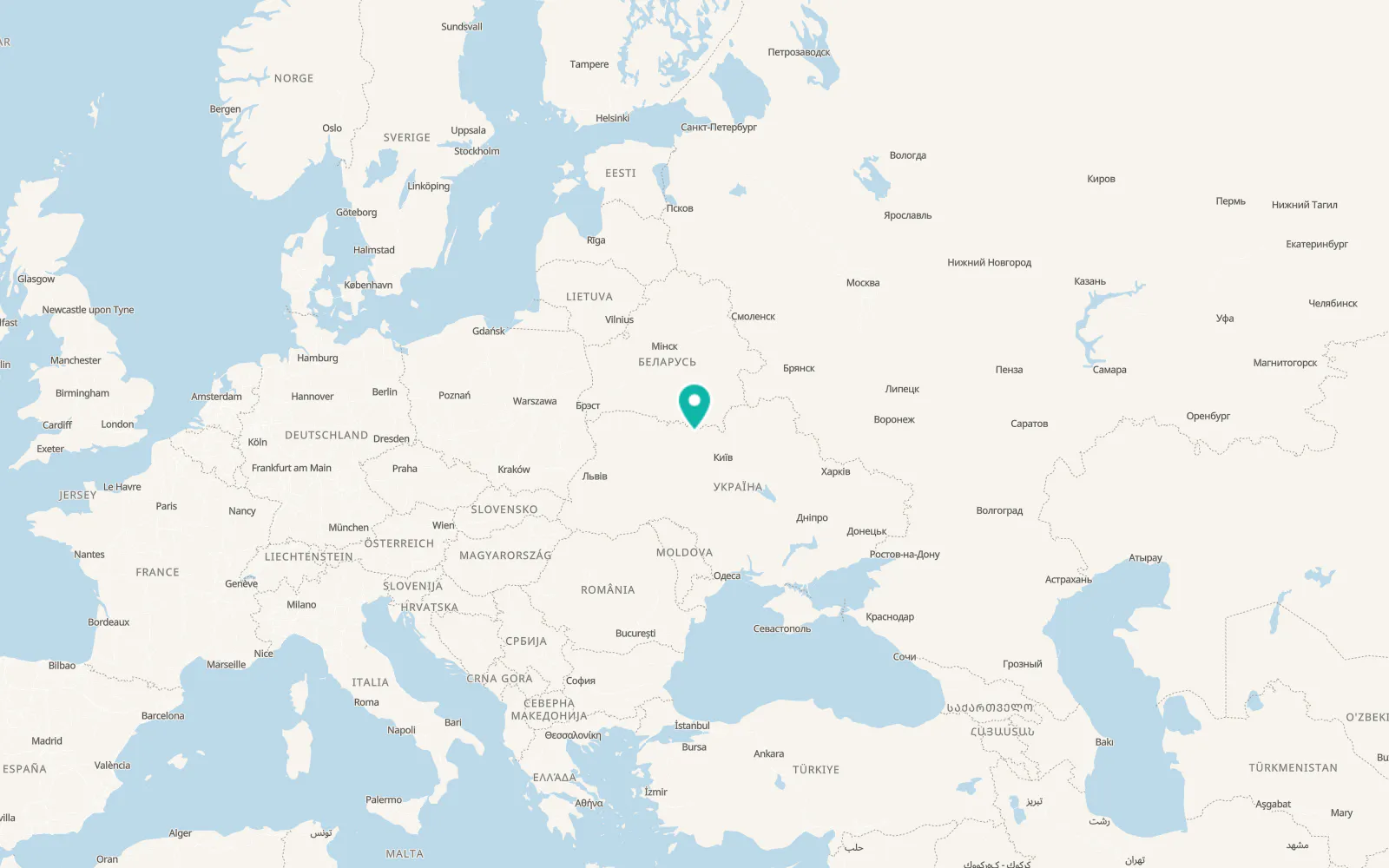 Map of Narodychi