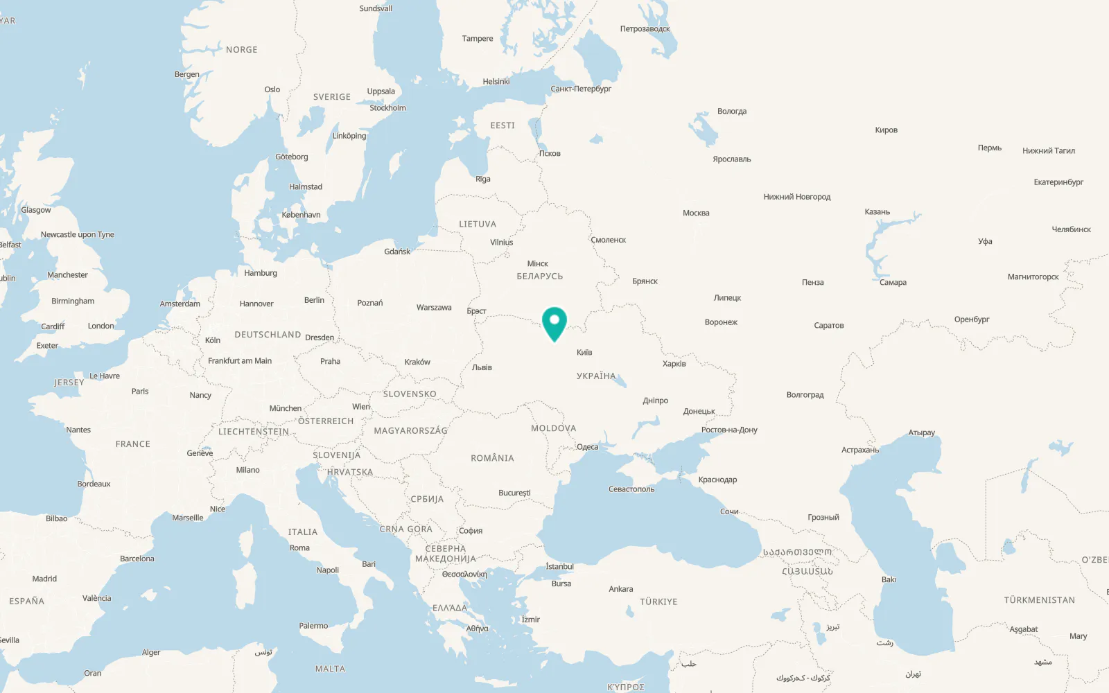 Map of Nova Borova