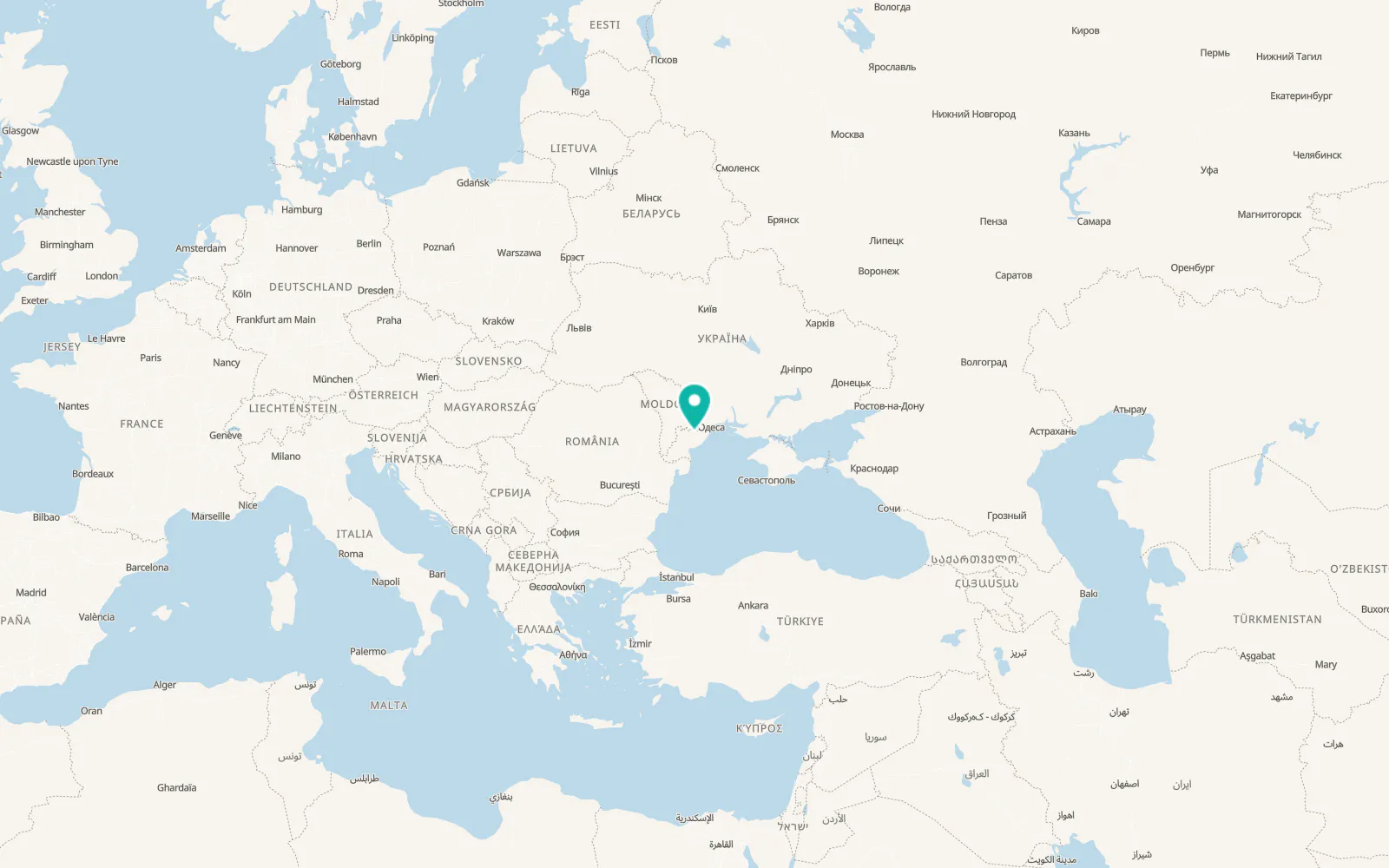 Map of Nova Tsarychanka