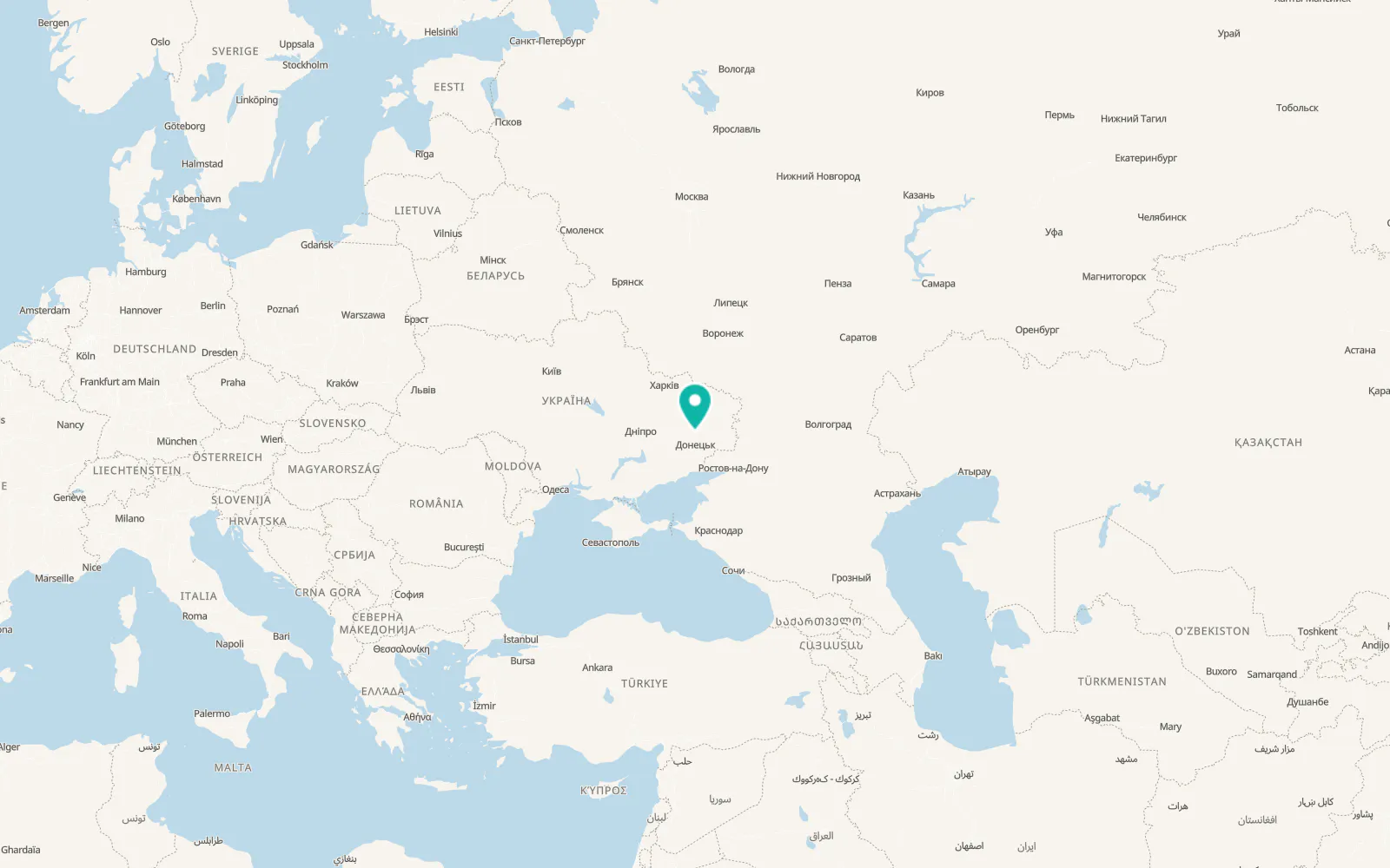 Map of Novospaske