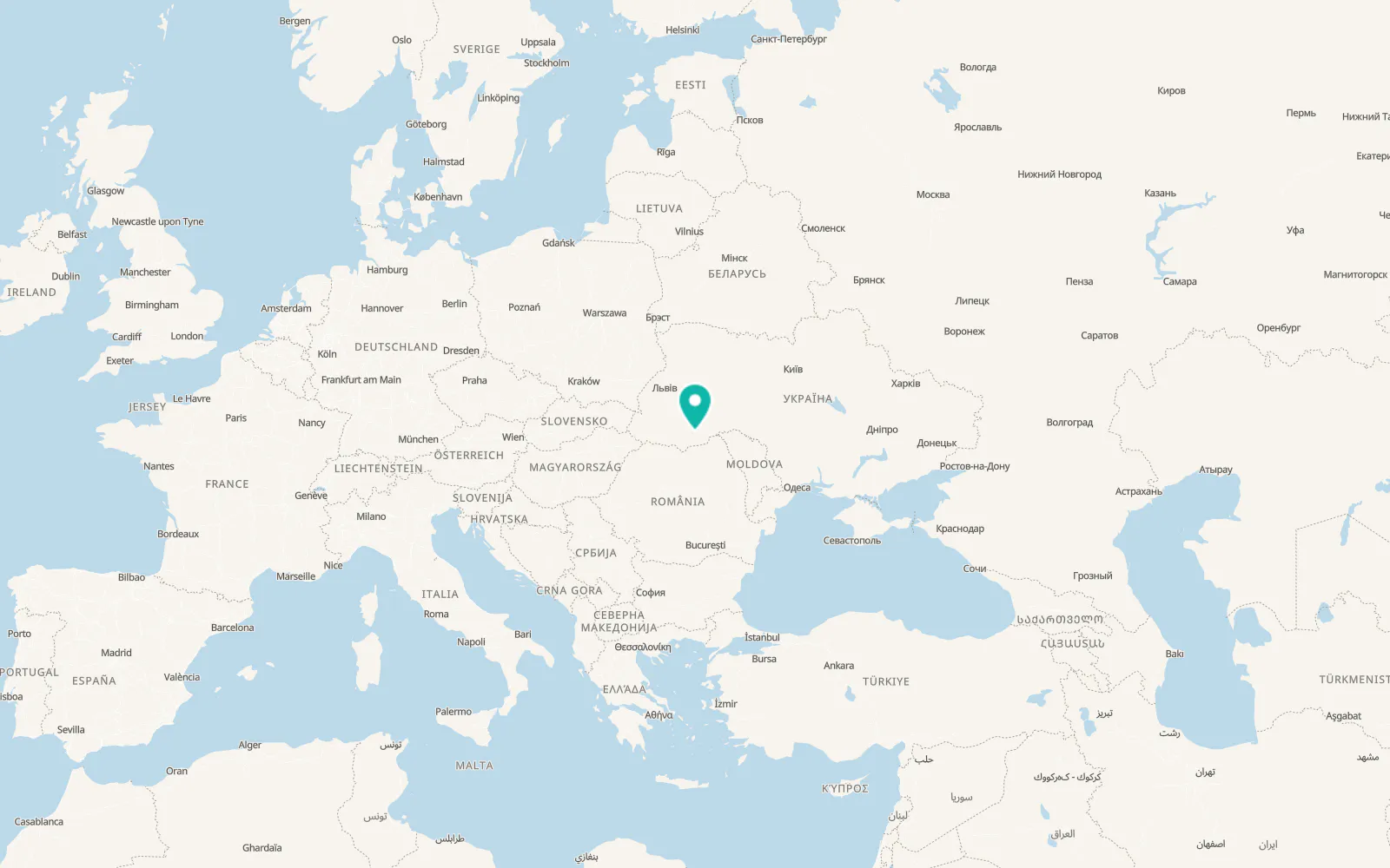 Map of Nyzhni Stanivtsi
