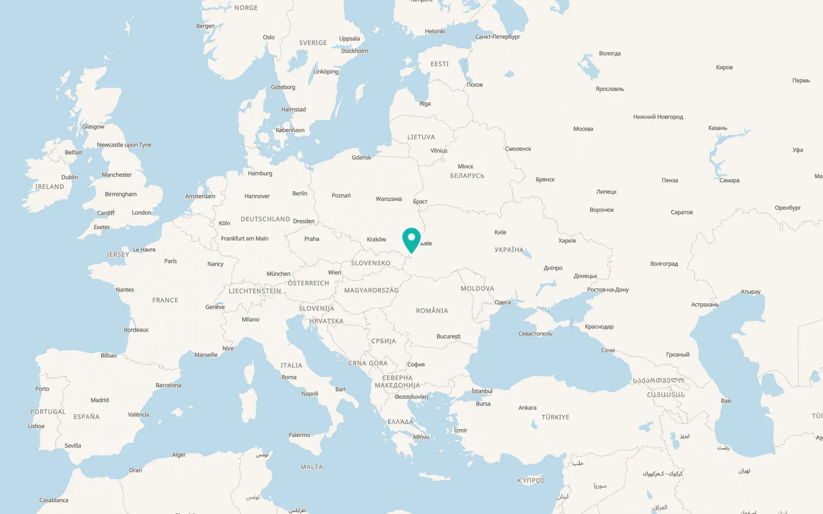 Map of Nyzhnii Turiv