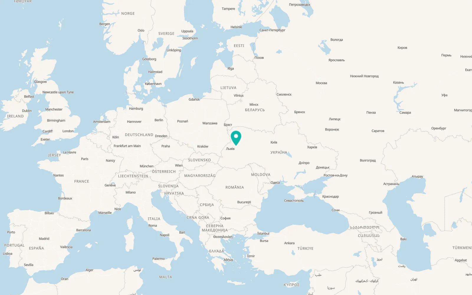 Map of Olesko