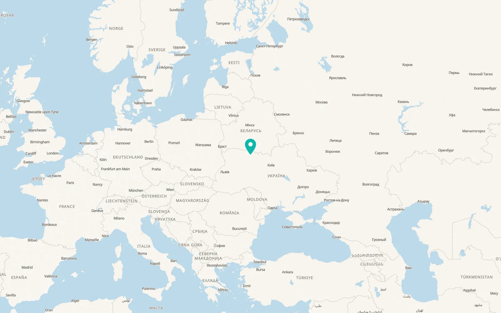 Map of Olevsk