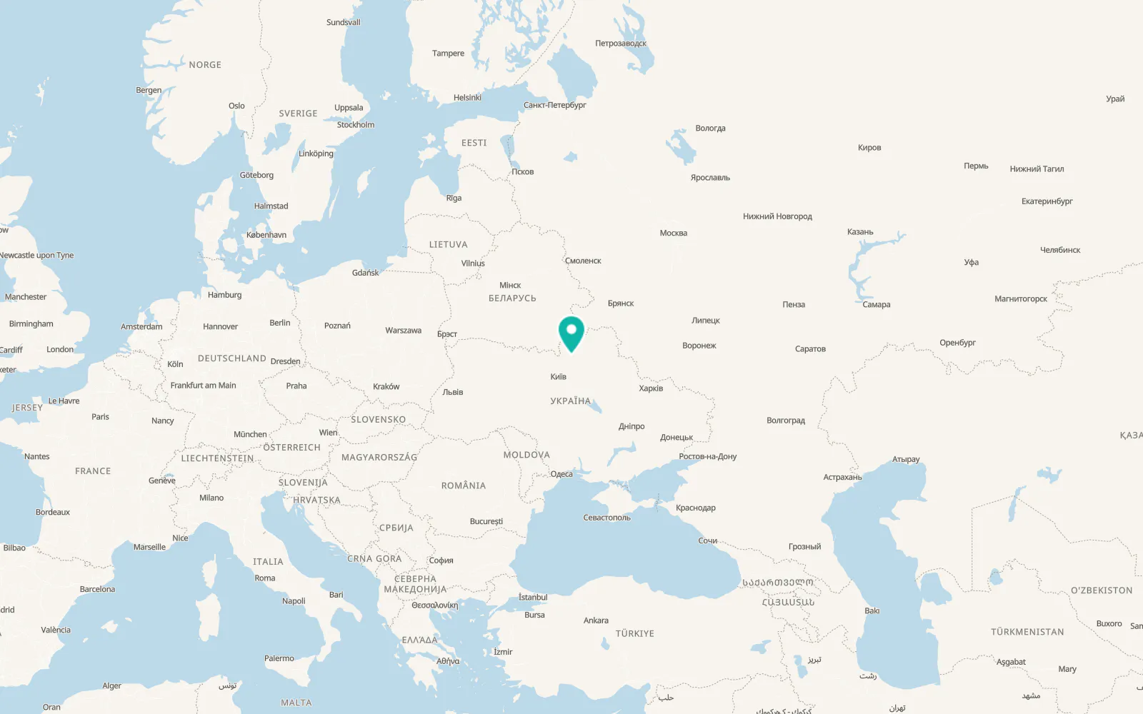 Map of Olyshivka
