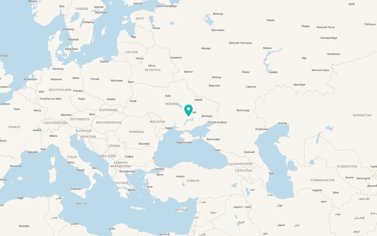 Map of Pershotravneve