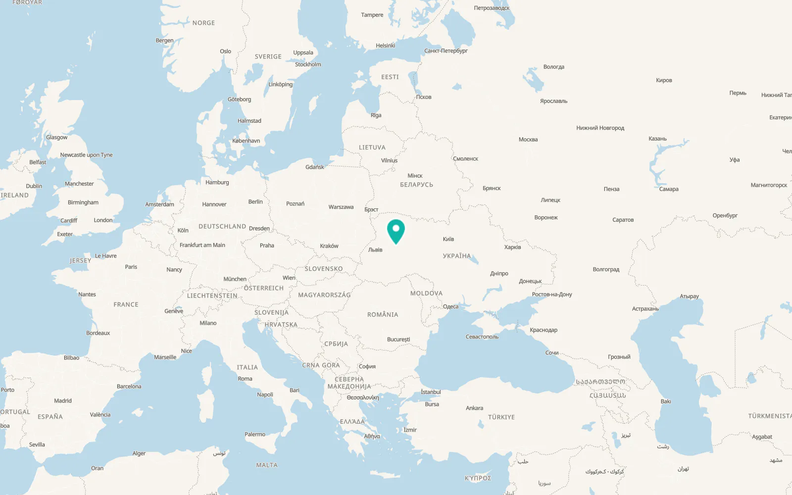 Map of Pidhaytsi