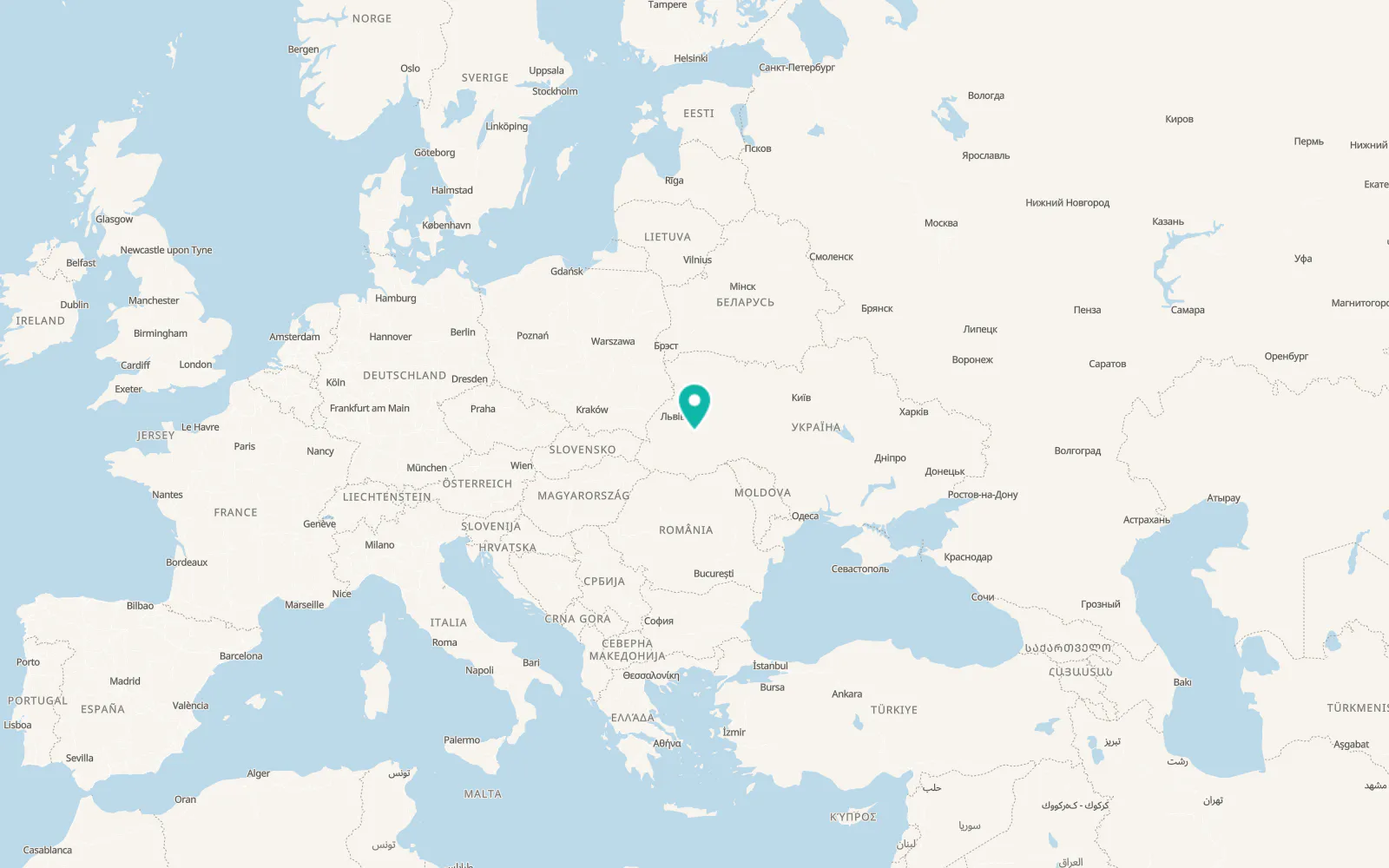 Map of Pidhaytsi