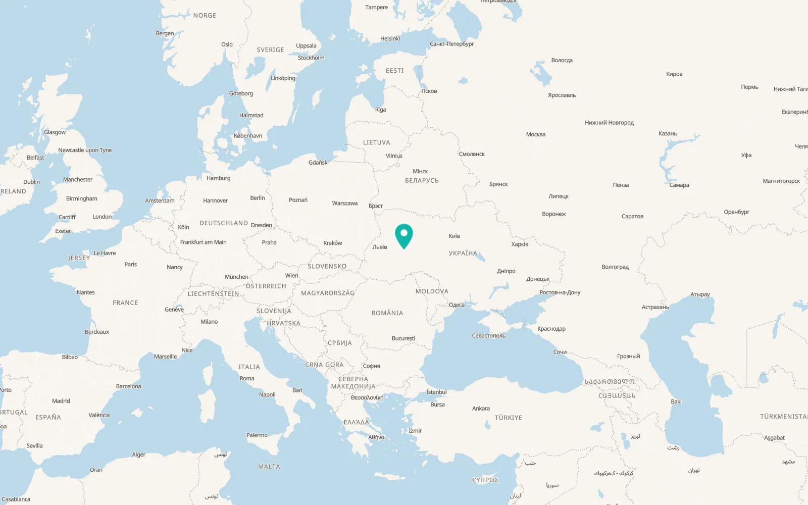 Map of Pidvolochysk