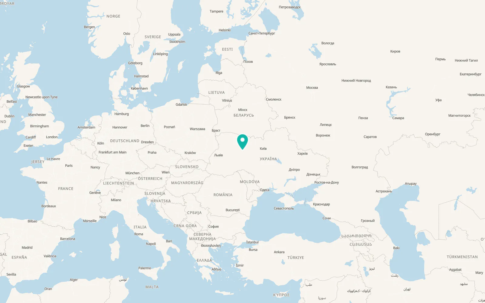 Map of Poninka