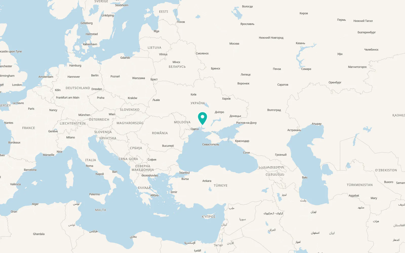 Map of Prybuzske