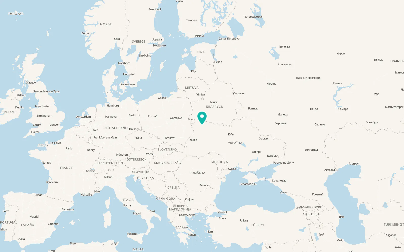Map of Prylisne