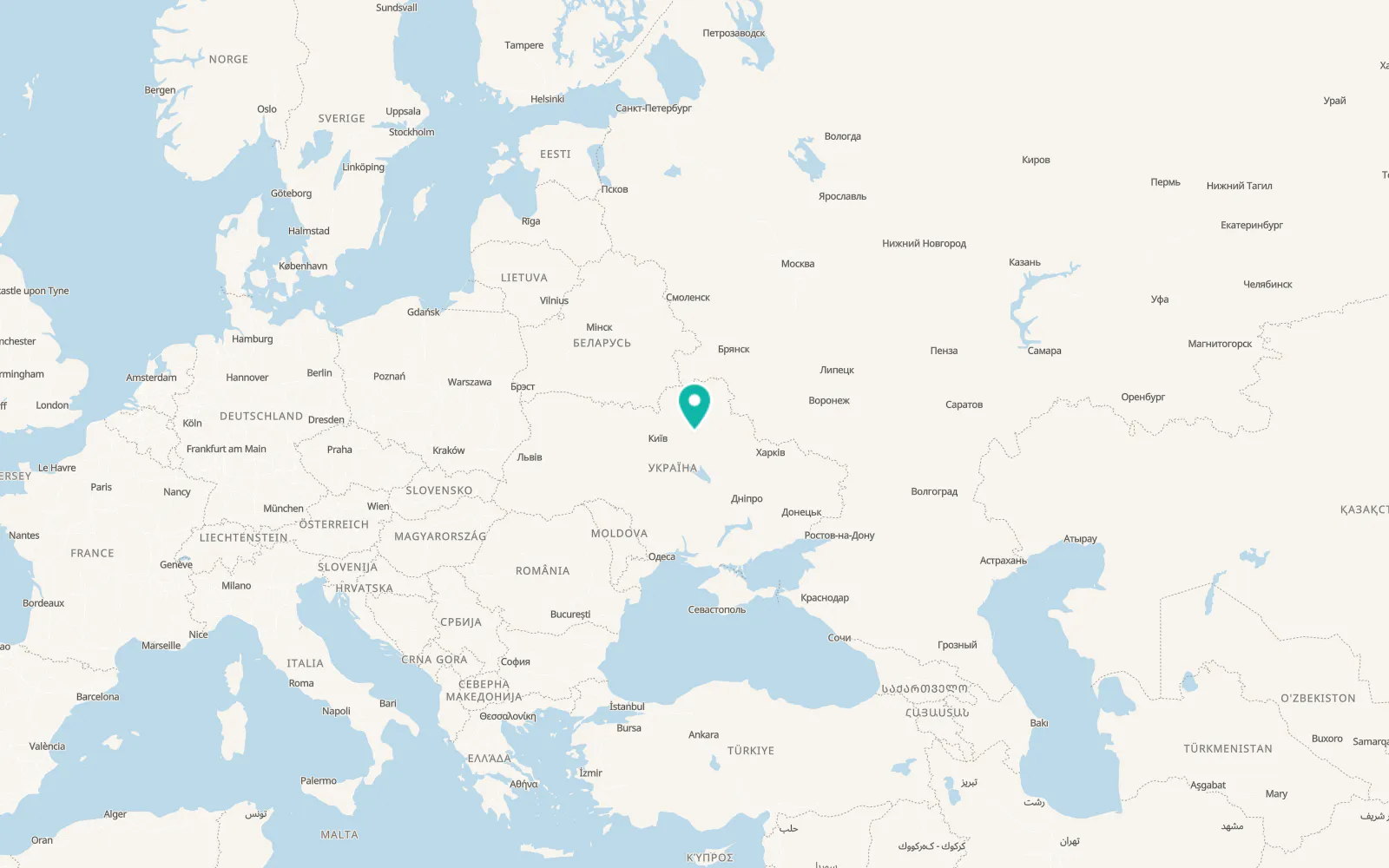 Map of Pryluky