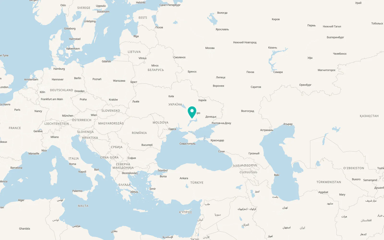 Map of Prymiske