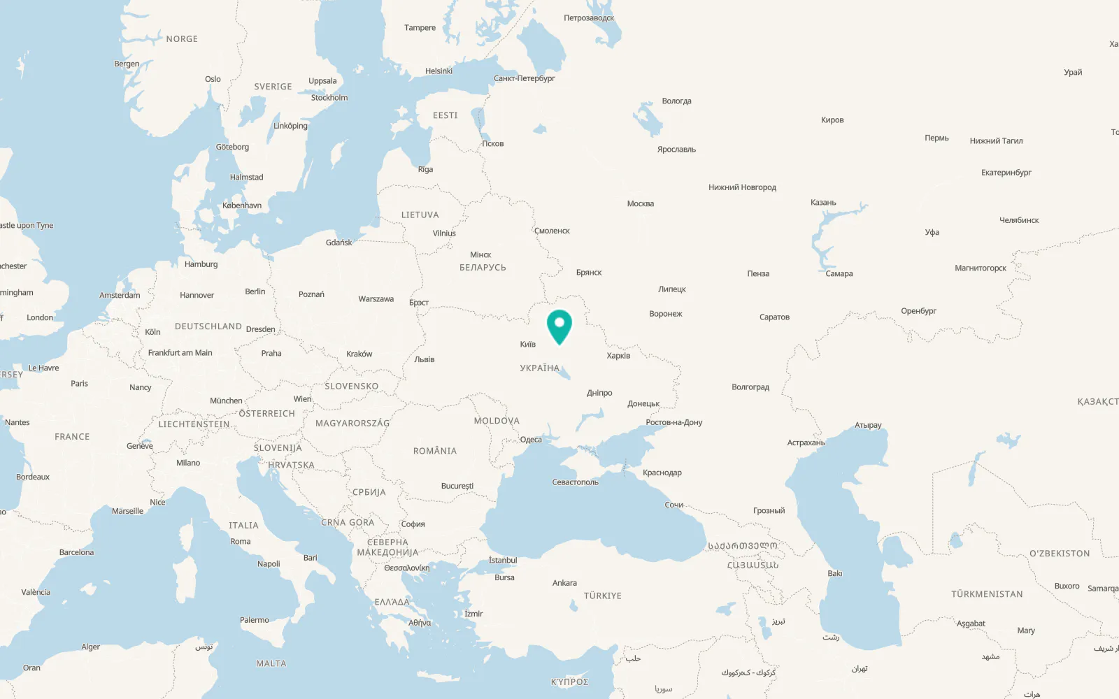 Map of Pyryatyn