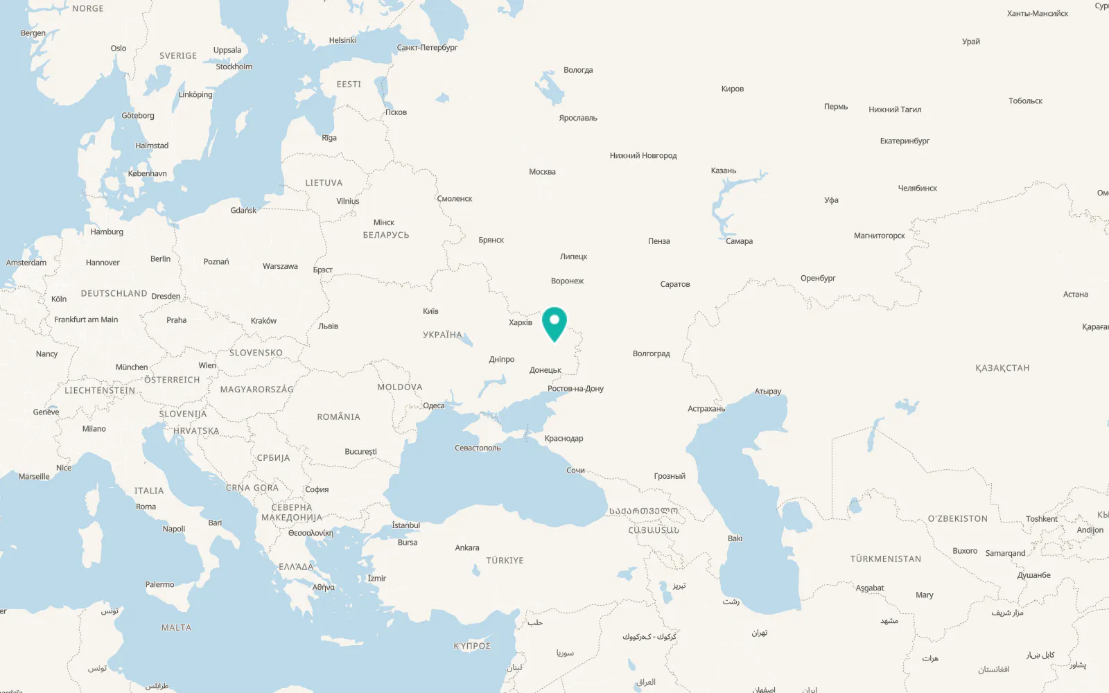 Map of Rubizhne