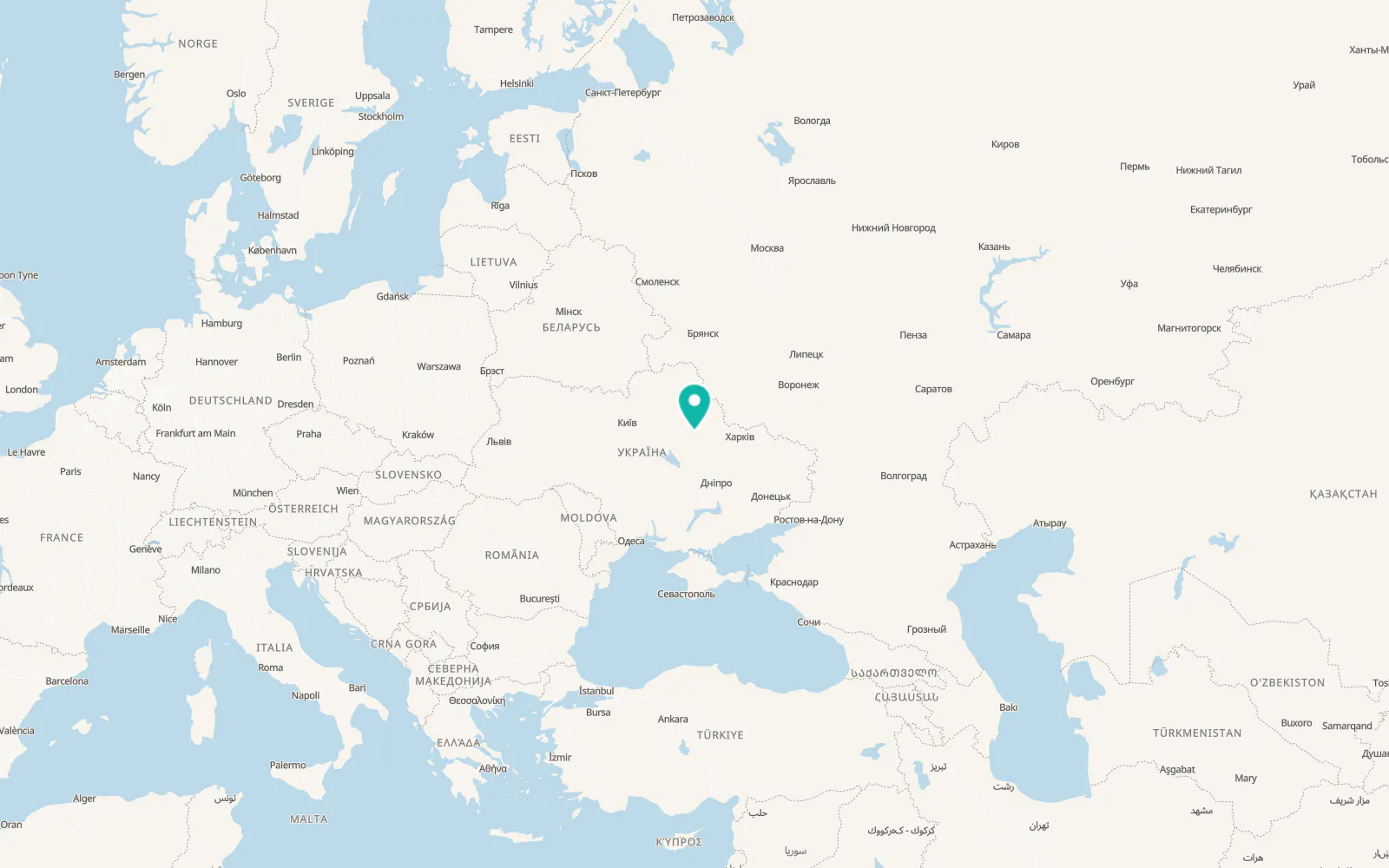 Map of Savyntsi