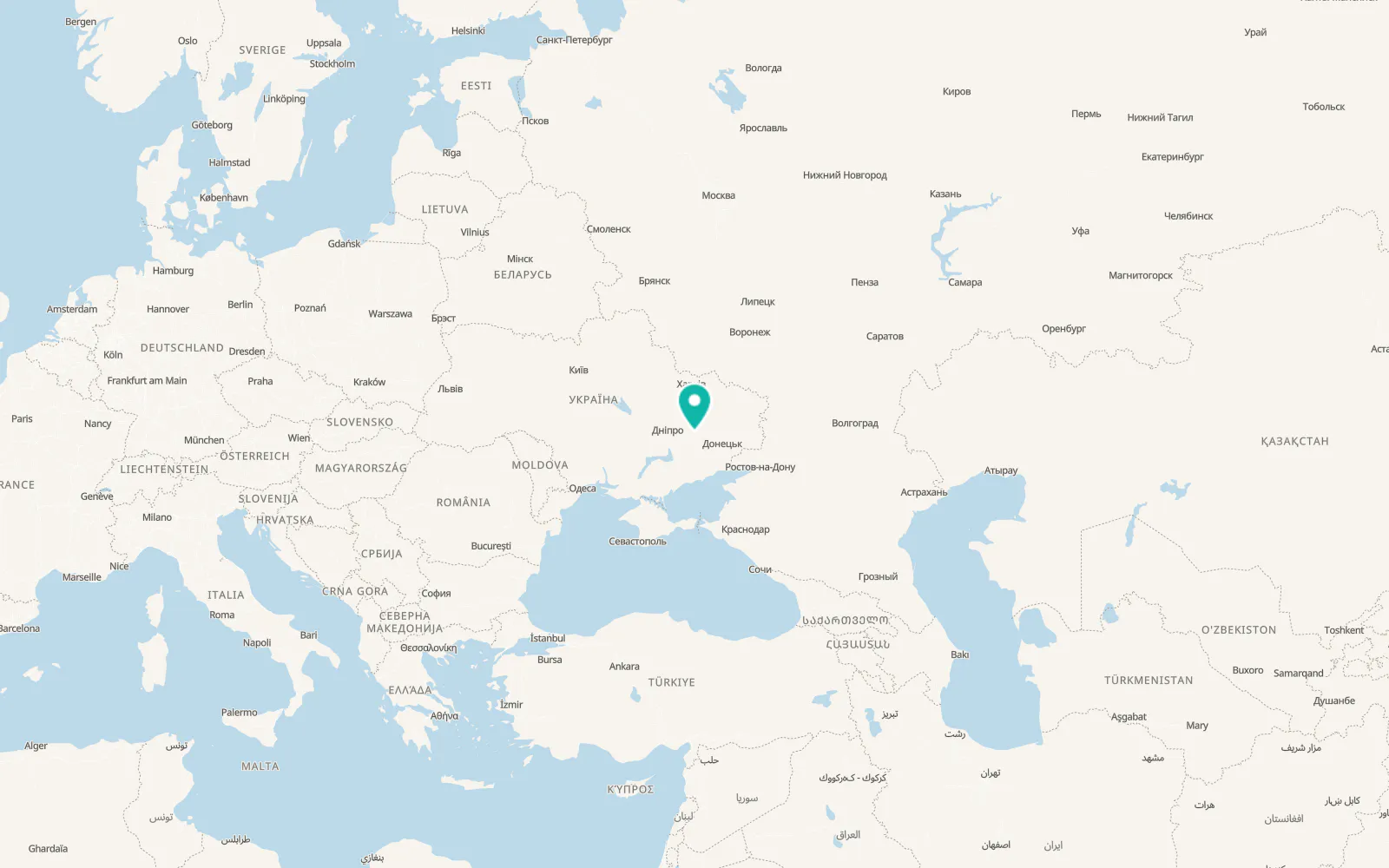 Map of Shakhtarske