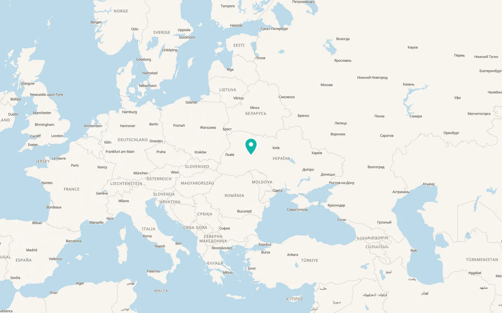 Map of Shchyborivka