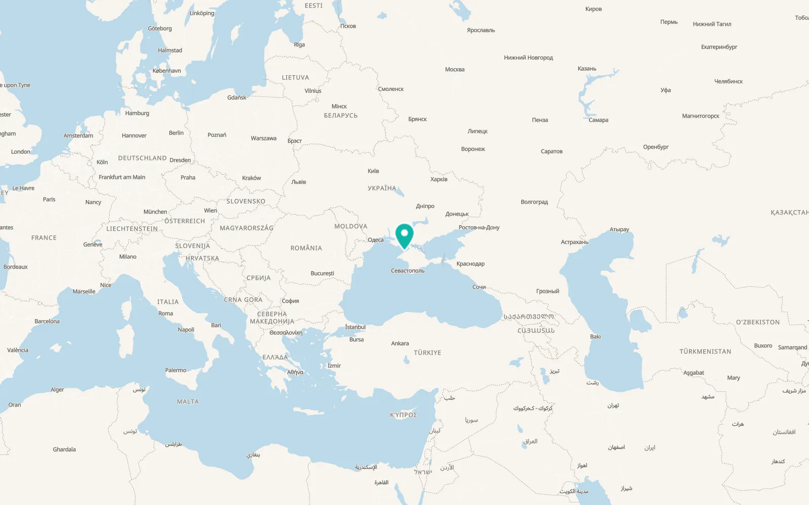 Map of Slavnoye