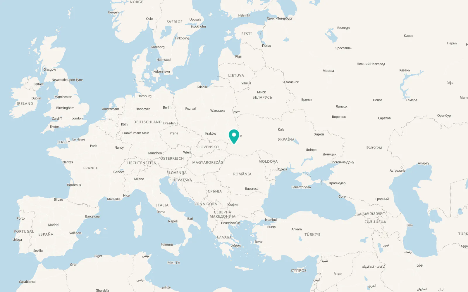 Map of Slavske