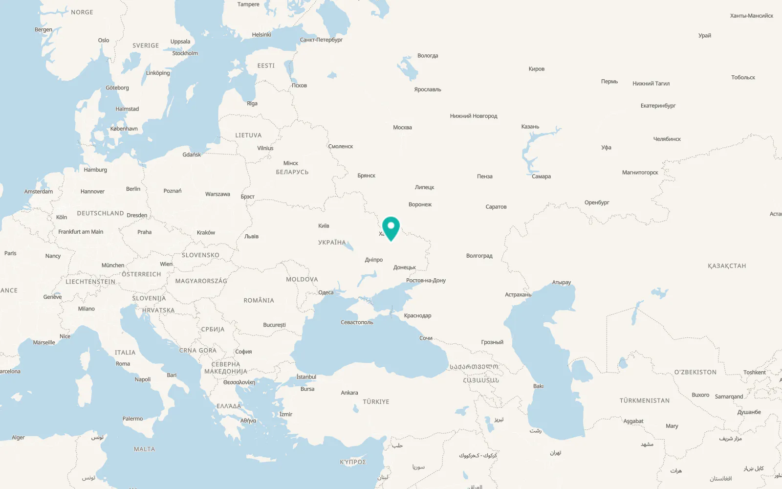 Map of Slobozhanske