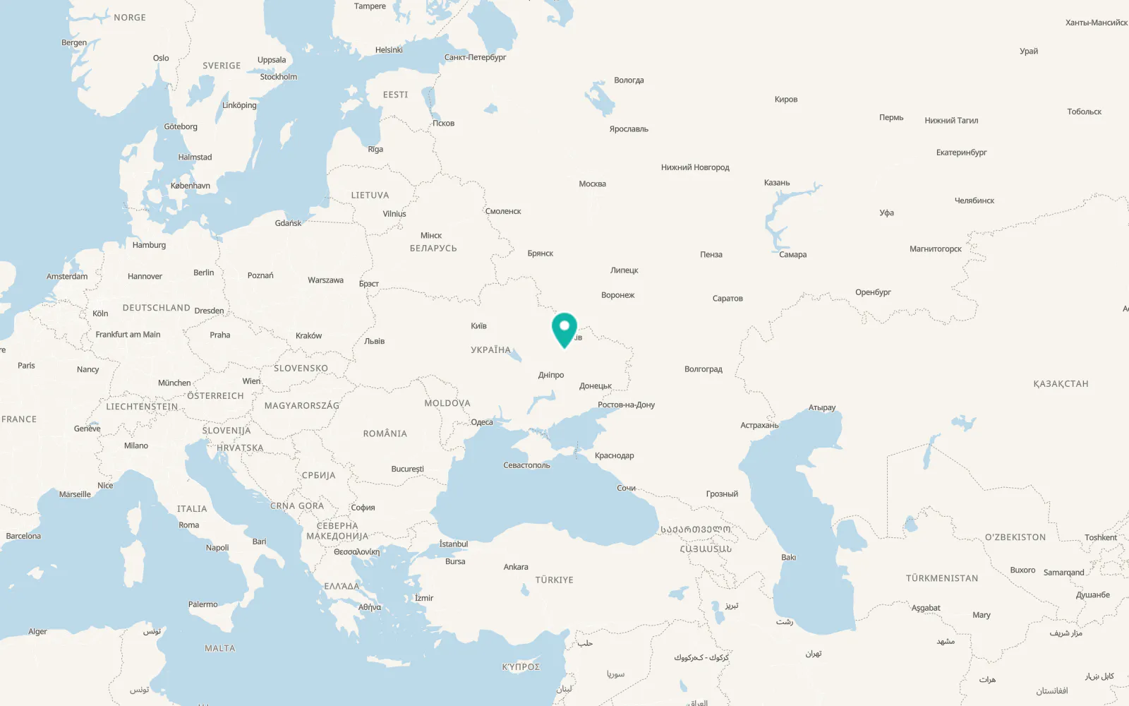 Map of Slobozhanske