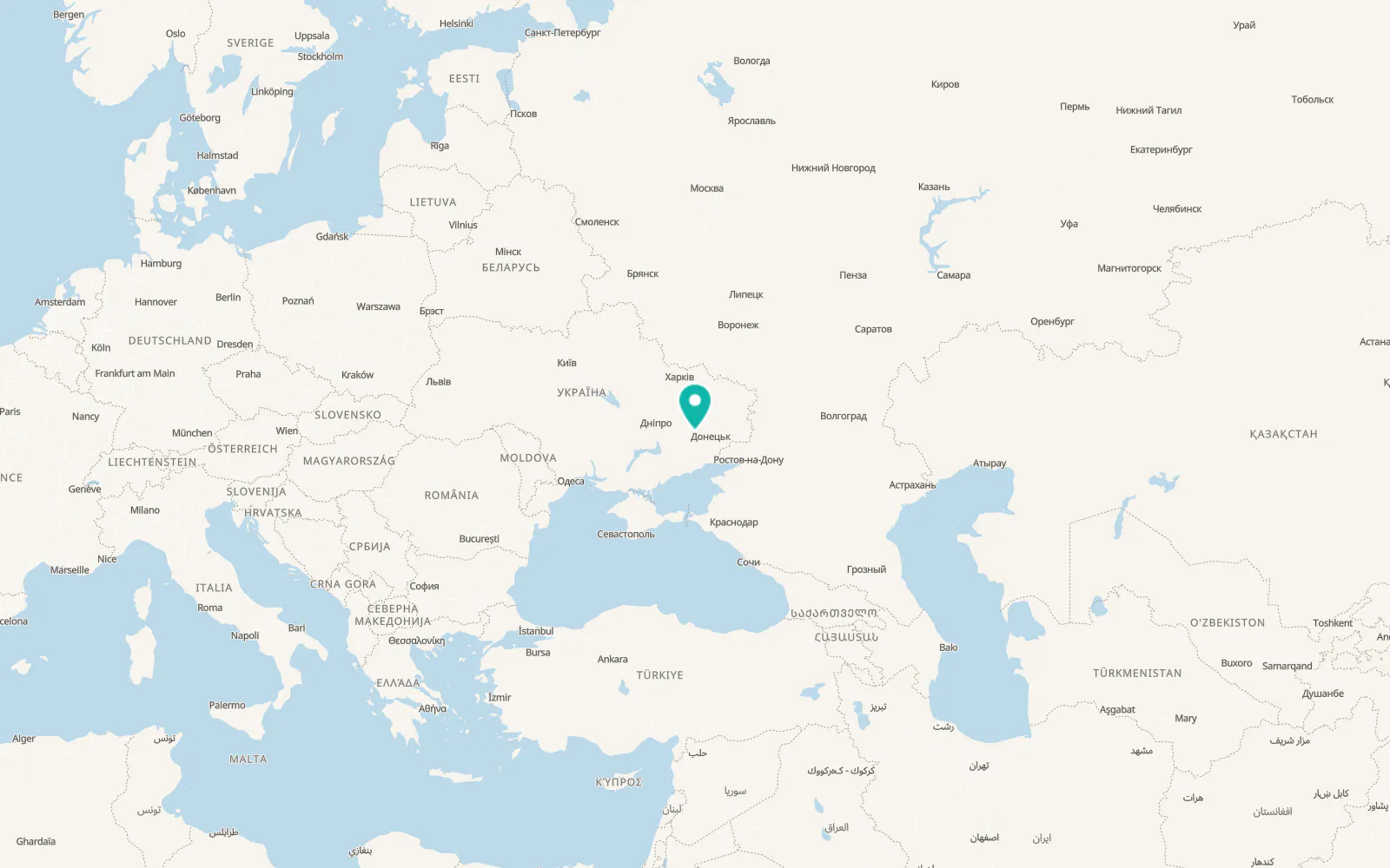 Map of Sribne