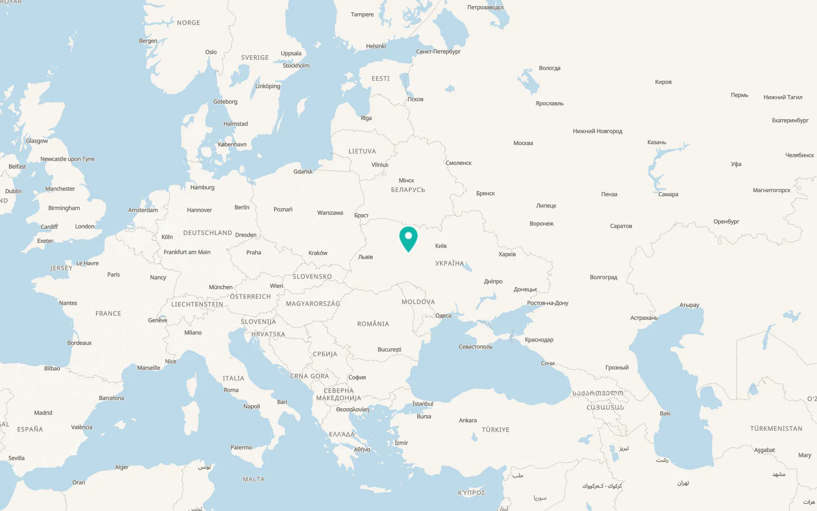 Map of Staryi Liubar