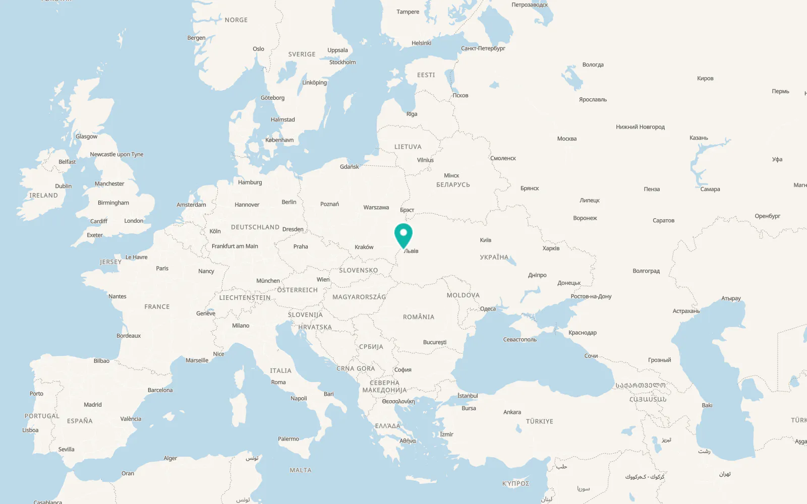 Map of Sudova Vyshnia