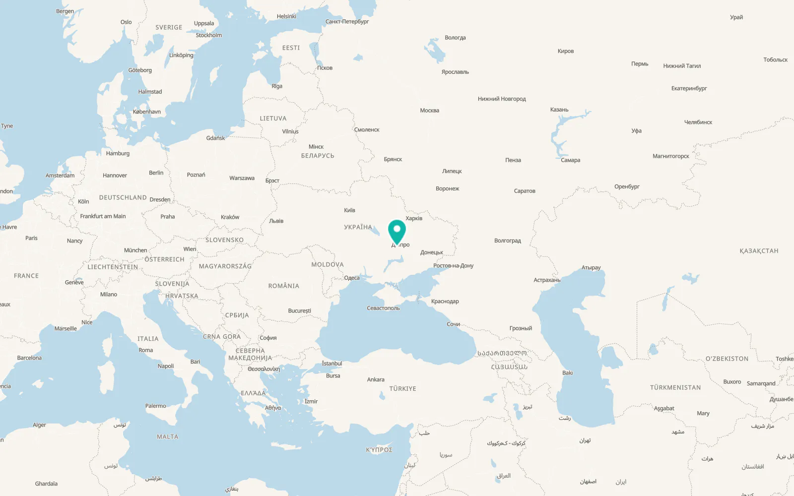 Map of Sursko-Mykhailivka