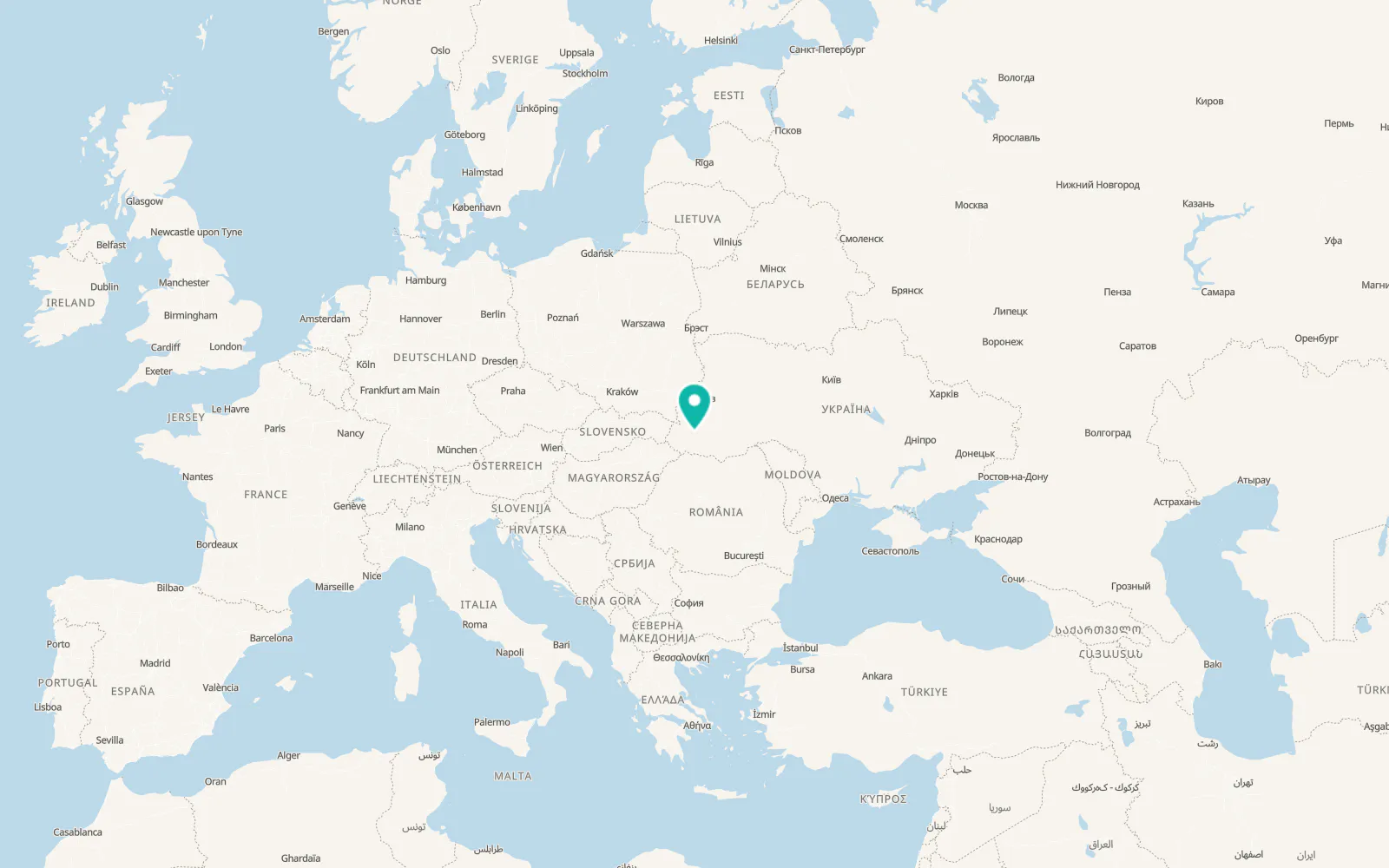 Map of Torun