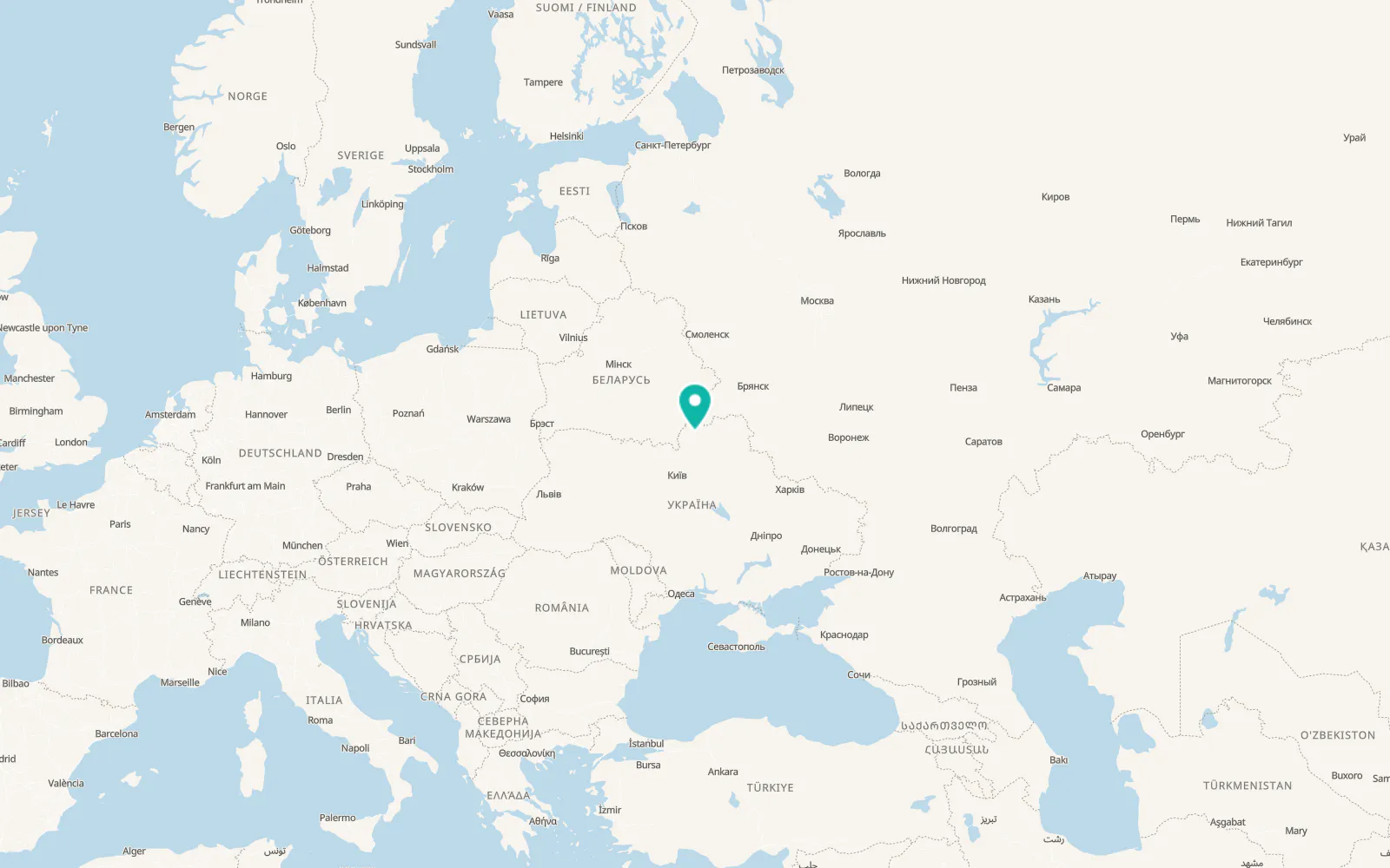 Map of Tupychiv