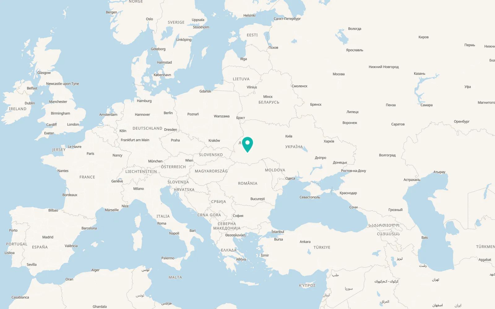 Map of Tysmenychany