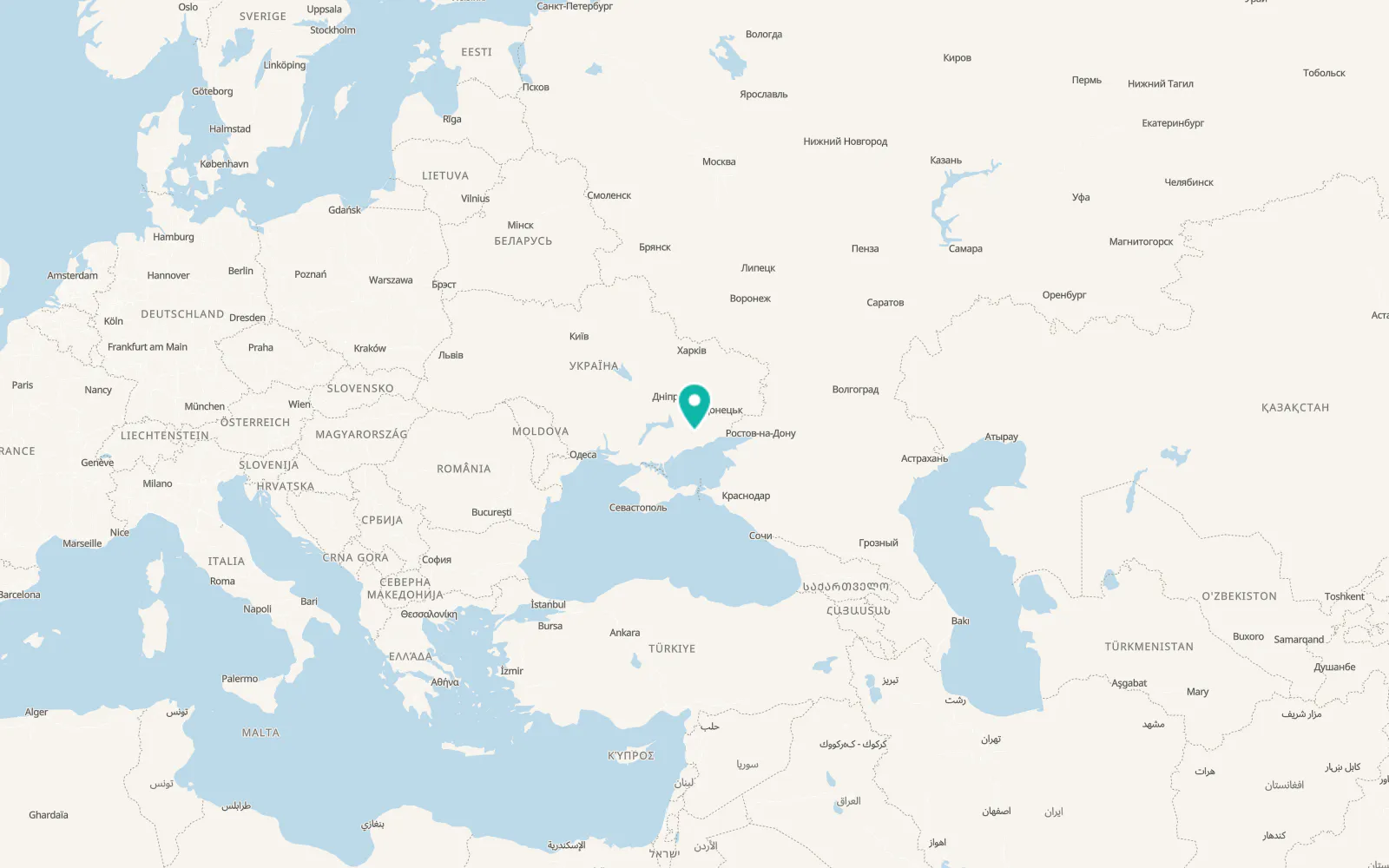 Map of Verkhnii Tokmak