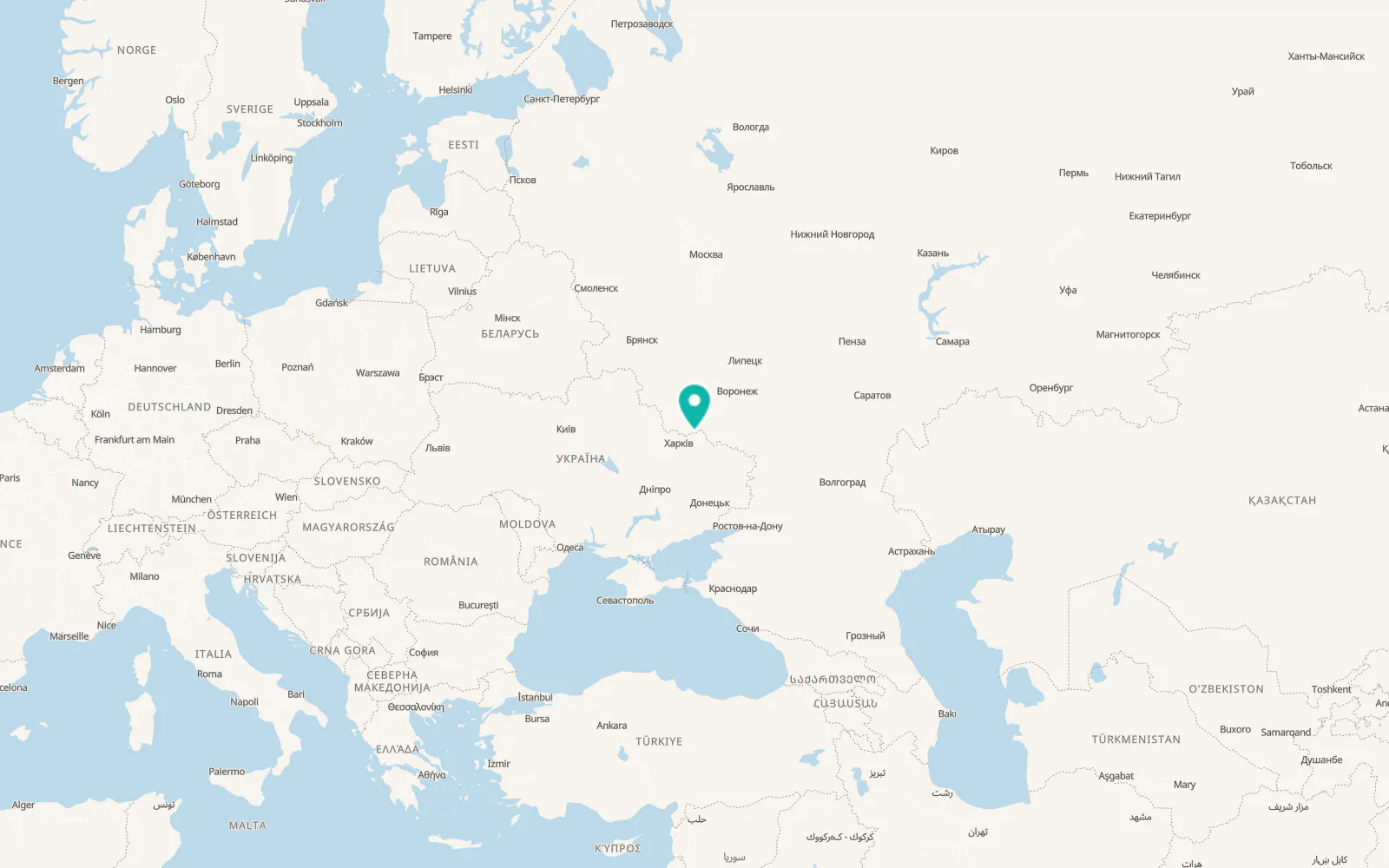 Map of Vovchanski Khutori