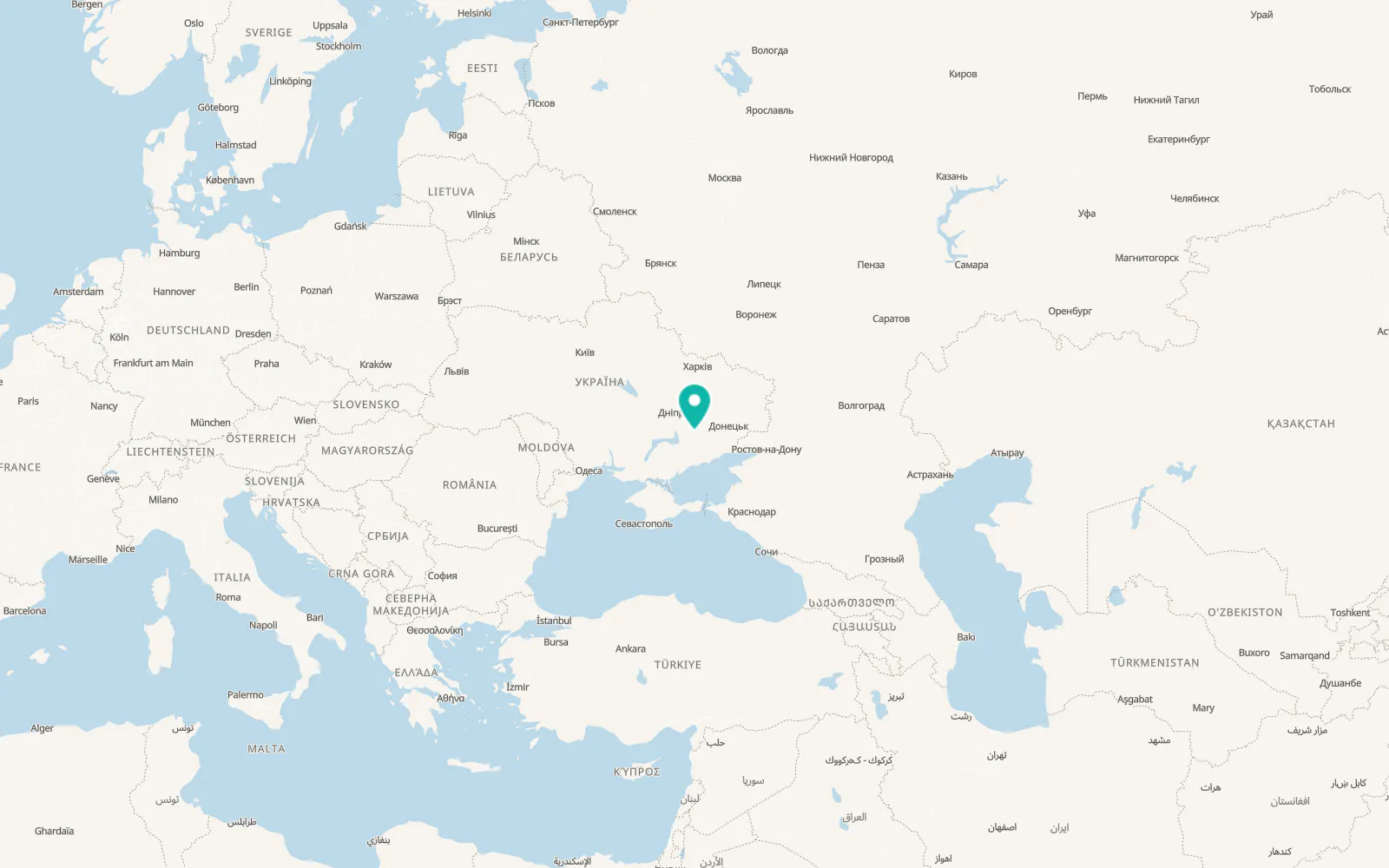 Map of Vozdvyzhivka